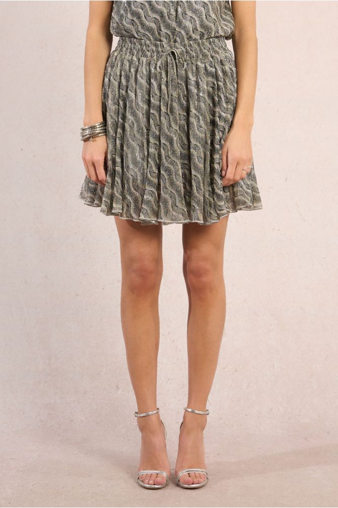 Short pleated skirt, printed