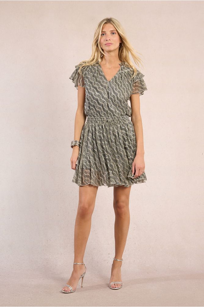 Short pleated skirt, printed