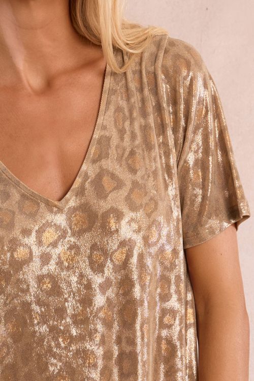 Leopard print dress, iridescent