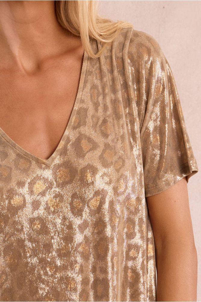 Leopard print dress, iridescent