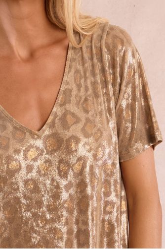 Leopard print dress, iridescent