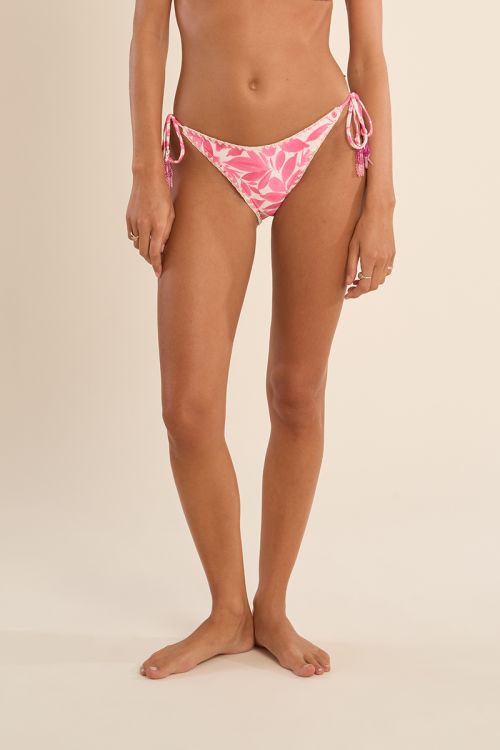 Braguita de bikini con lazos ajustables y estampado.