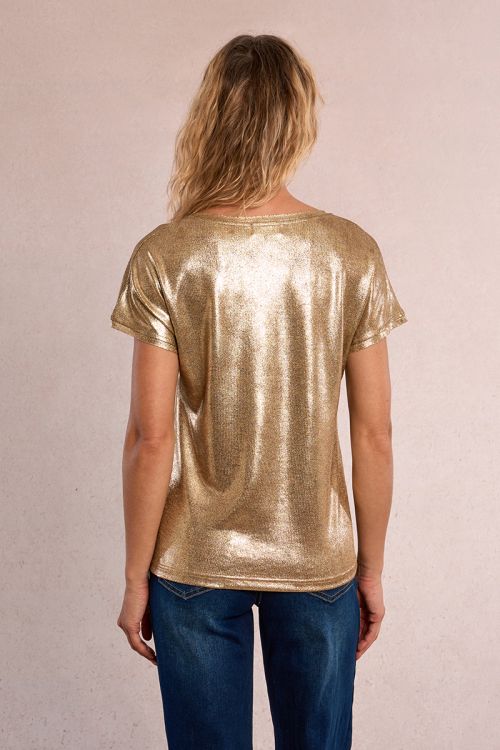 Straight T-shirt, metallic effect
