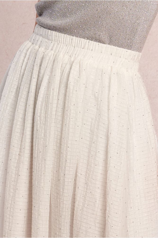 Jupe longue évasée, à strass