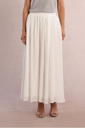 Long flared skirt, with rhinestones