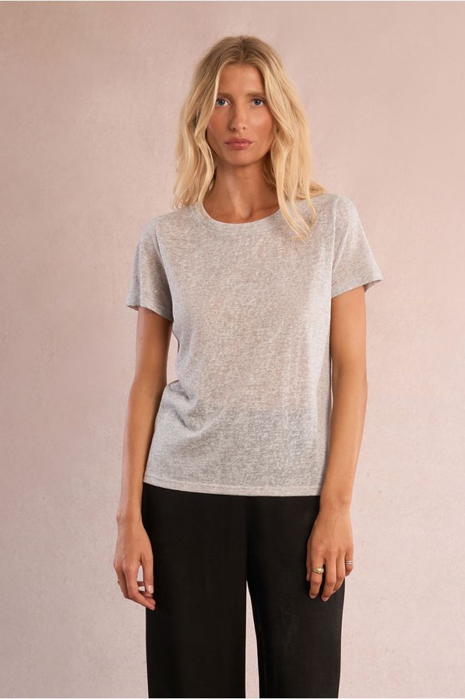 T-shirt pailleté en semi-transparence