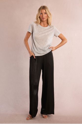 T-shirt pailleté en semi-transparence