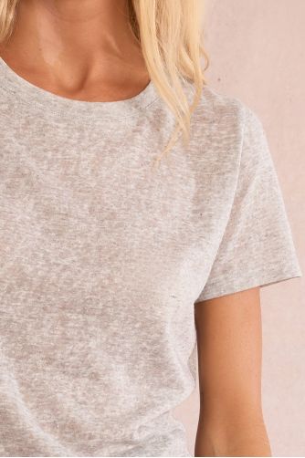 T-shirt pailleté en semi-transparence