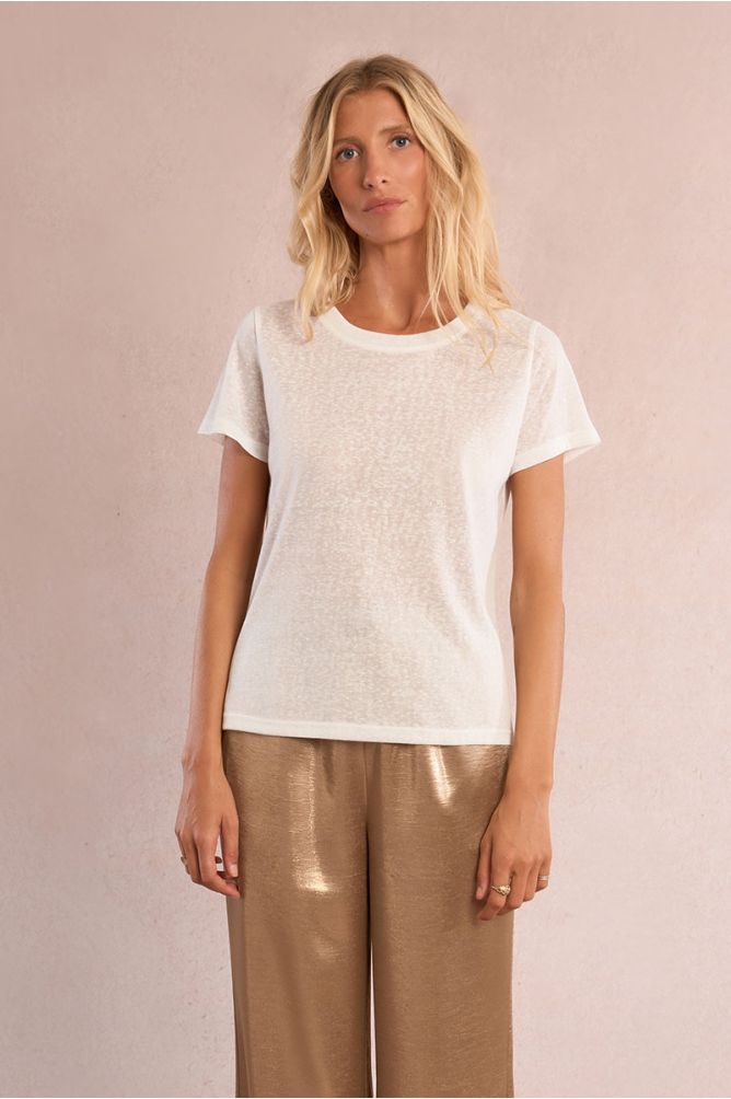 T-shirt pailleté en semi-transparence