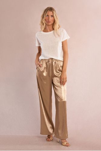 T-shirt pailleté en semi-transparence