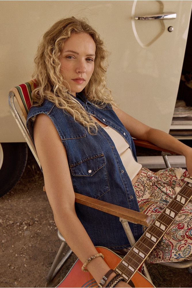 Veston en denim, oversize