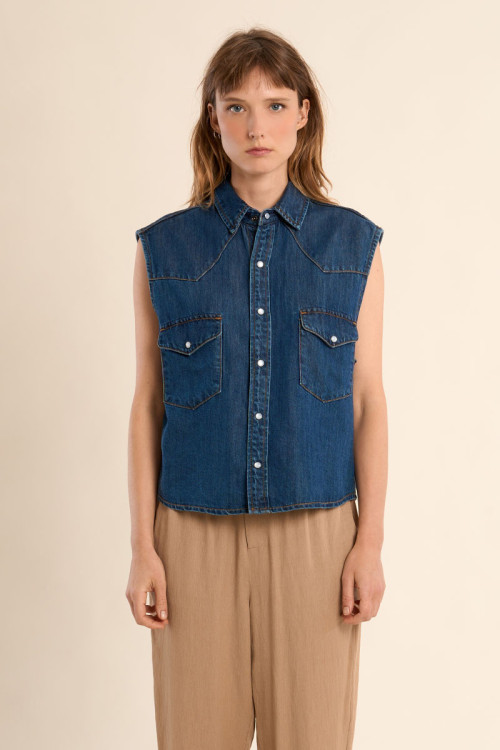 Veston en denim, oversize