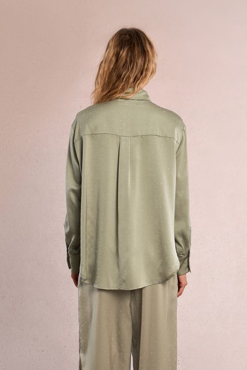 Chemisier satiné à strass