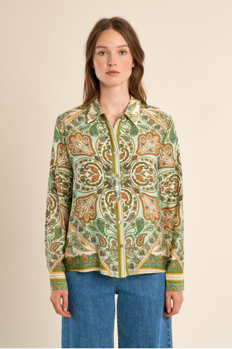 Lightweight shirt, scarf print