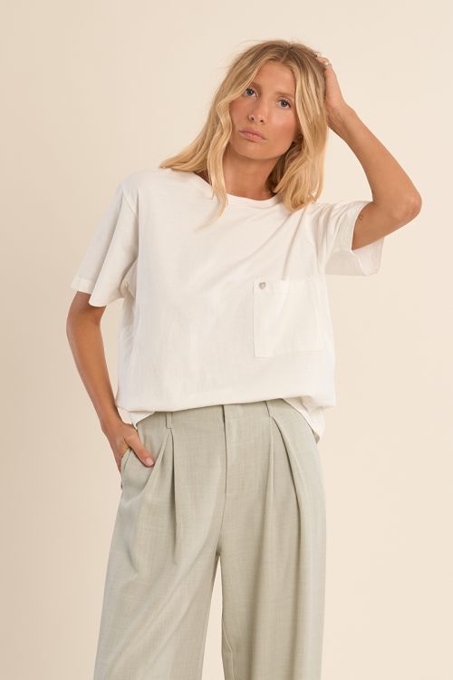 T-shirt en coton avec poche sur le cœur