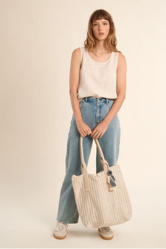 Striped bag, large handles