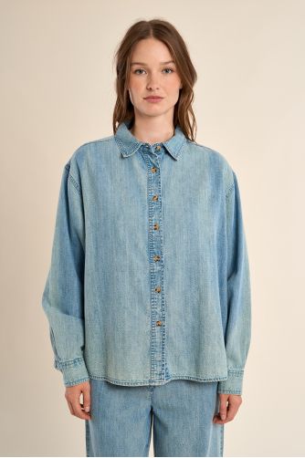 Chemise en jean, détails perles