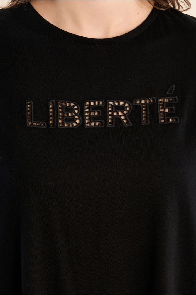 T-shirt ajouré "Liberté"