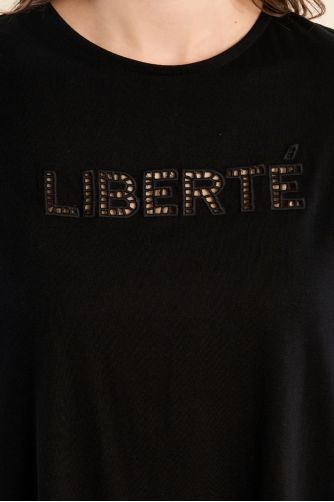 "Openwork T-shirt ""Liberté"""