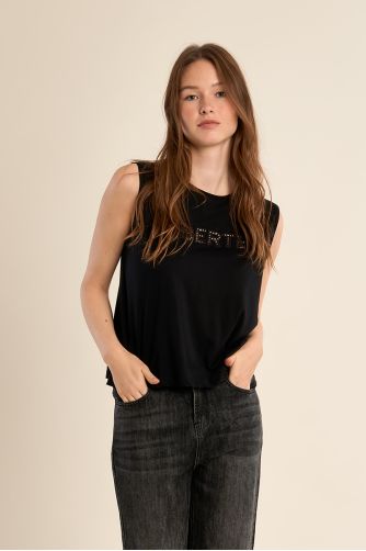 T-shirt ajouré "Liberté"