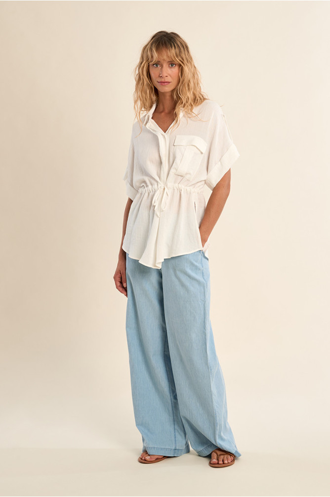 Chemisier Safari, nouable à la taille