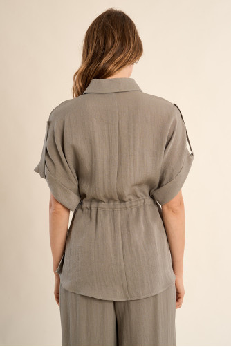 Chemisier Safari, nouable à la taille