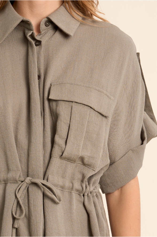 Chemisier Safari, nouable à la taille