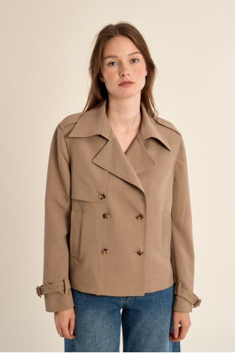 Short trench coat jacket
