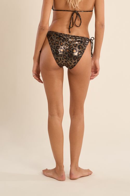 Braguita de bikini en tejido brillante, con lazos ajustables y esta...
