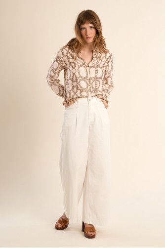 Printed shirt, satin effect