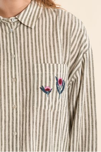 Chemise en coton, rayée