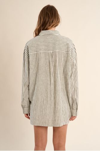 Chemise en coton, rayée