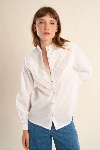 Cotton shirt, with lace