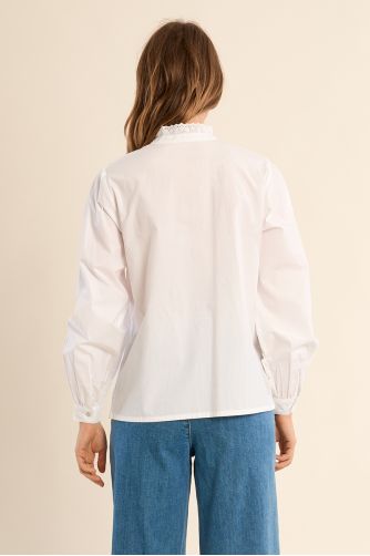 Cotton shirt, with lace