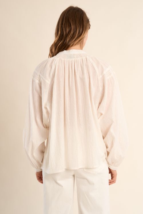 Blouse en coton, col mao