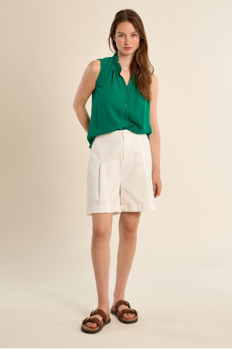 Top chemisier sans manches