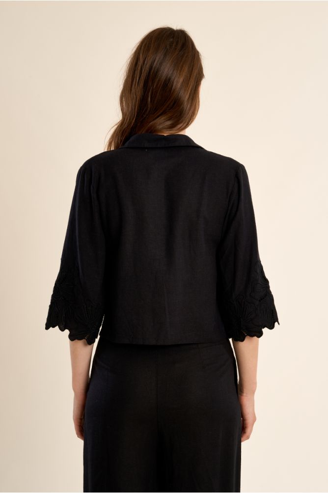 Chemisier crop, en coton