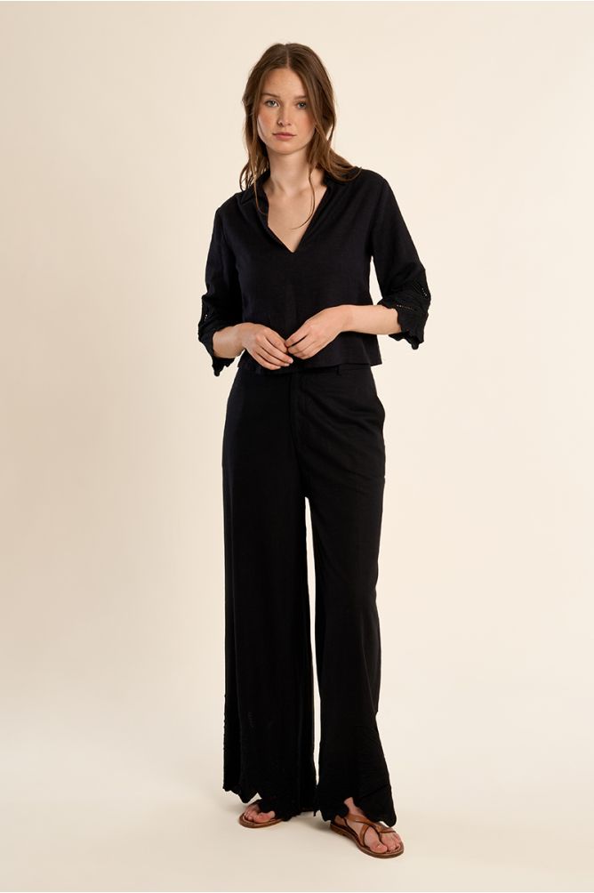 Cropped blouse, cotton