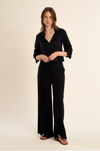 Cropped blouse, cotton