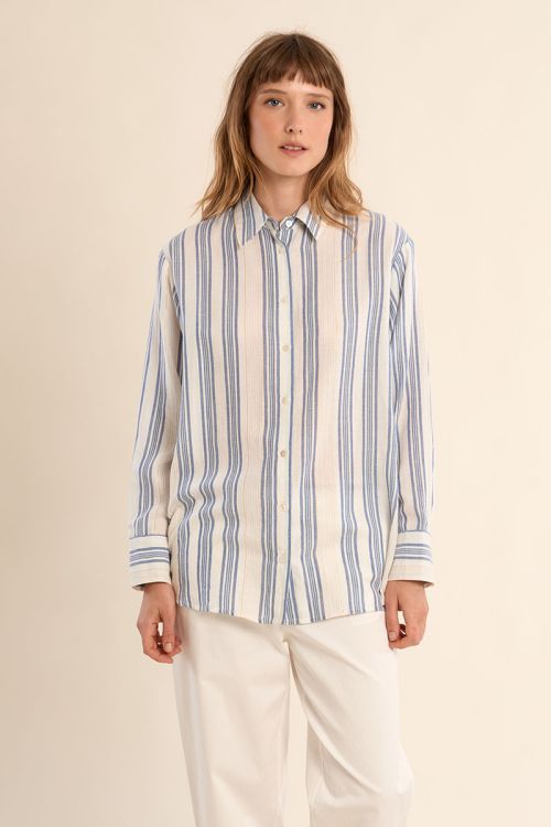 Chemise en coton, rayée