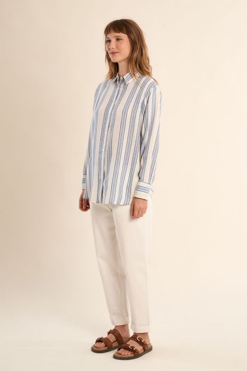 Chemise en coton, rayée