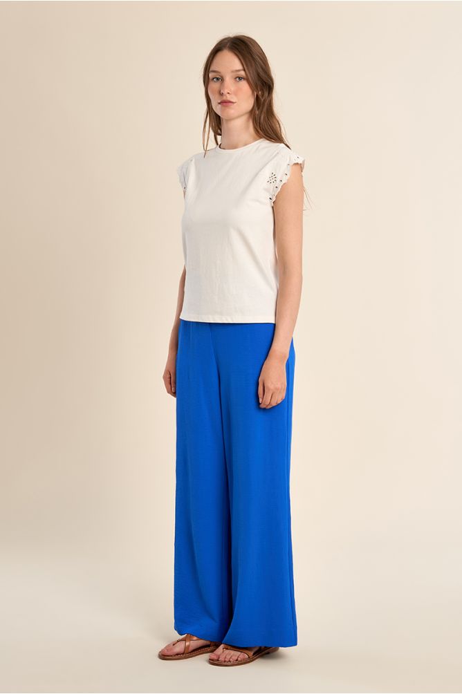 T-shirt en coton avec manches brodées