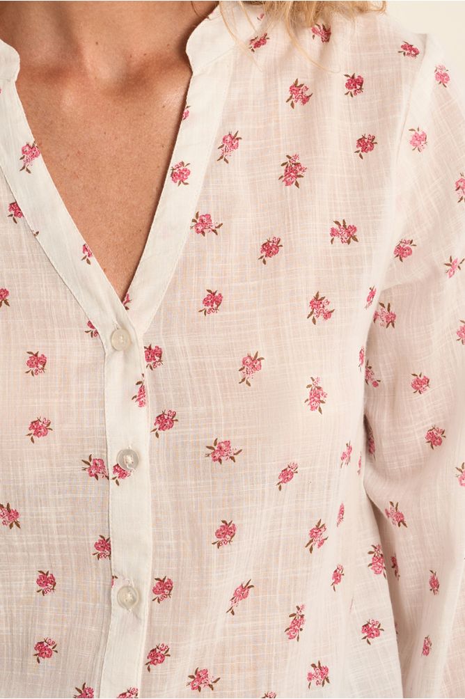Chemisier en coton, fleuri
