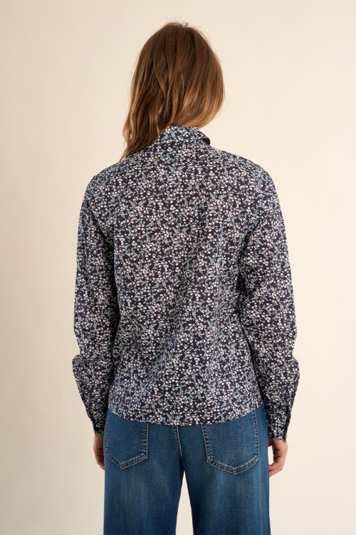 Chemise imprimée en coton, poches à rabats