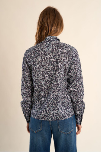 Printed cotton shirt, flap pockets