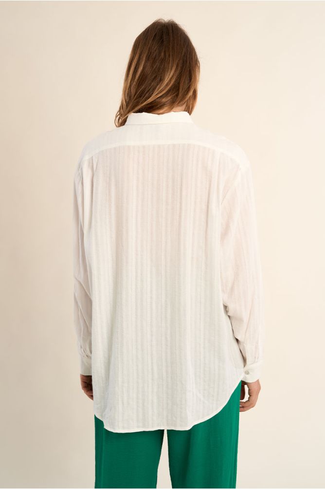 Chemise longue, rayée