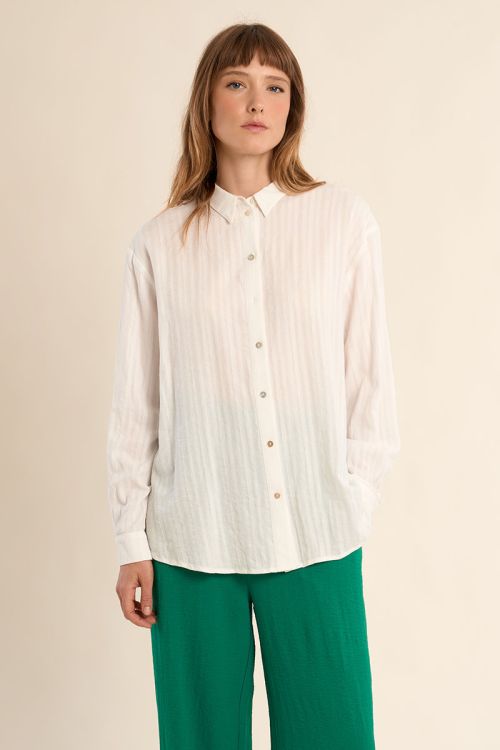 Chemise longue, rayée