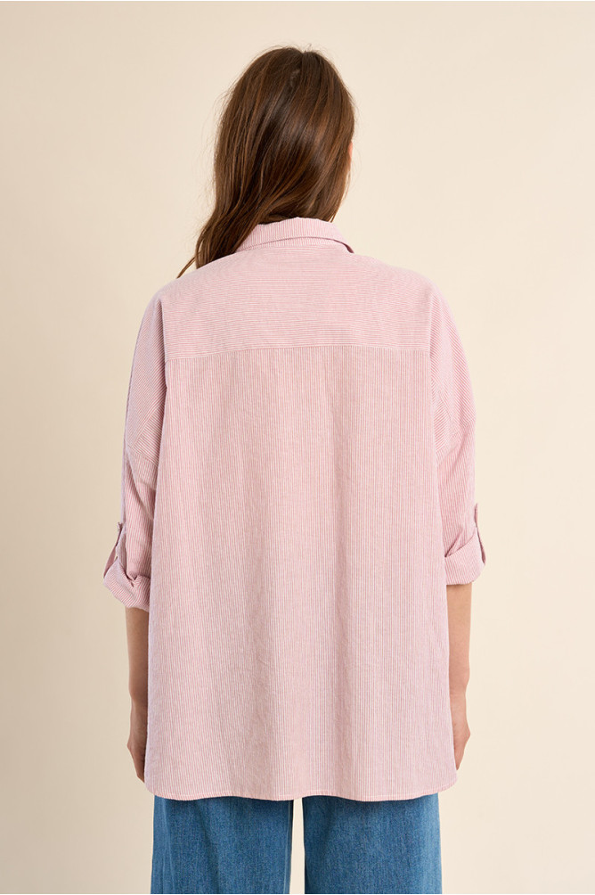 Camisa de mujer de manga larga ajustable, con estampado.