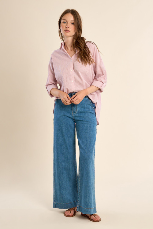 Chemise en coton, rayée