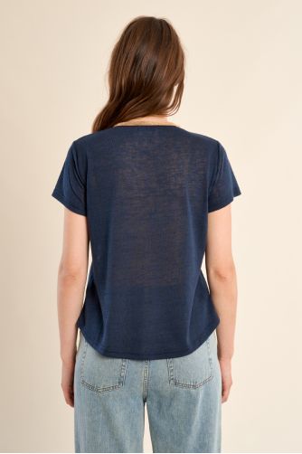 T-shirt col V, doré